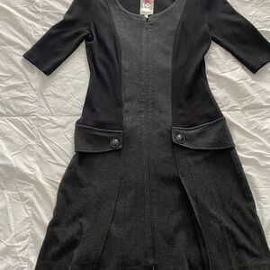 Yoana Baraschi Women’s Vintage Black/Gray Dropped Waist Pleated Skirt Dress